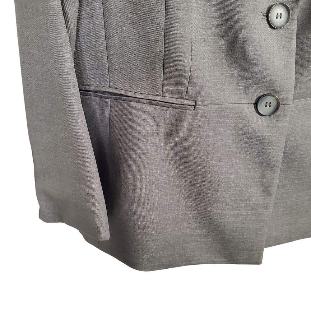 Kasper Size 14 Blazer Jacket Two Button Tailored Fit Office Neutral Gray - Picture 4 of 9